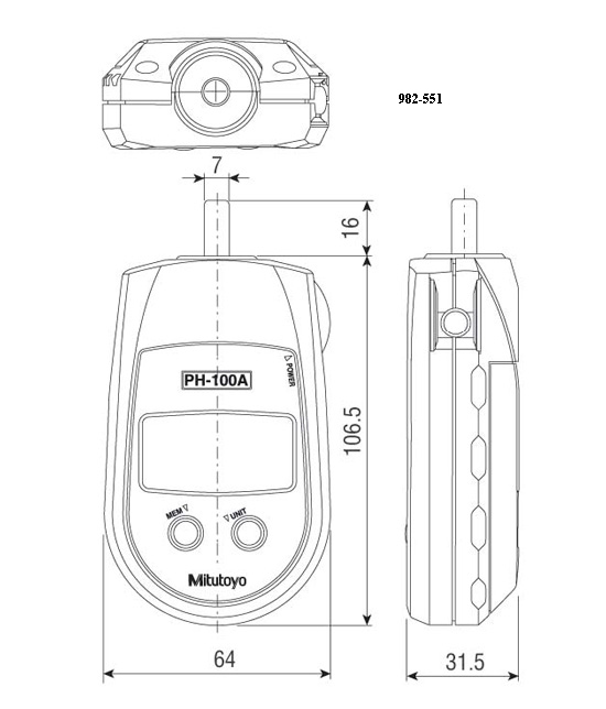 550x644 Digital Hand Tachometers Series - Tachometer Drawing