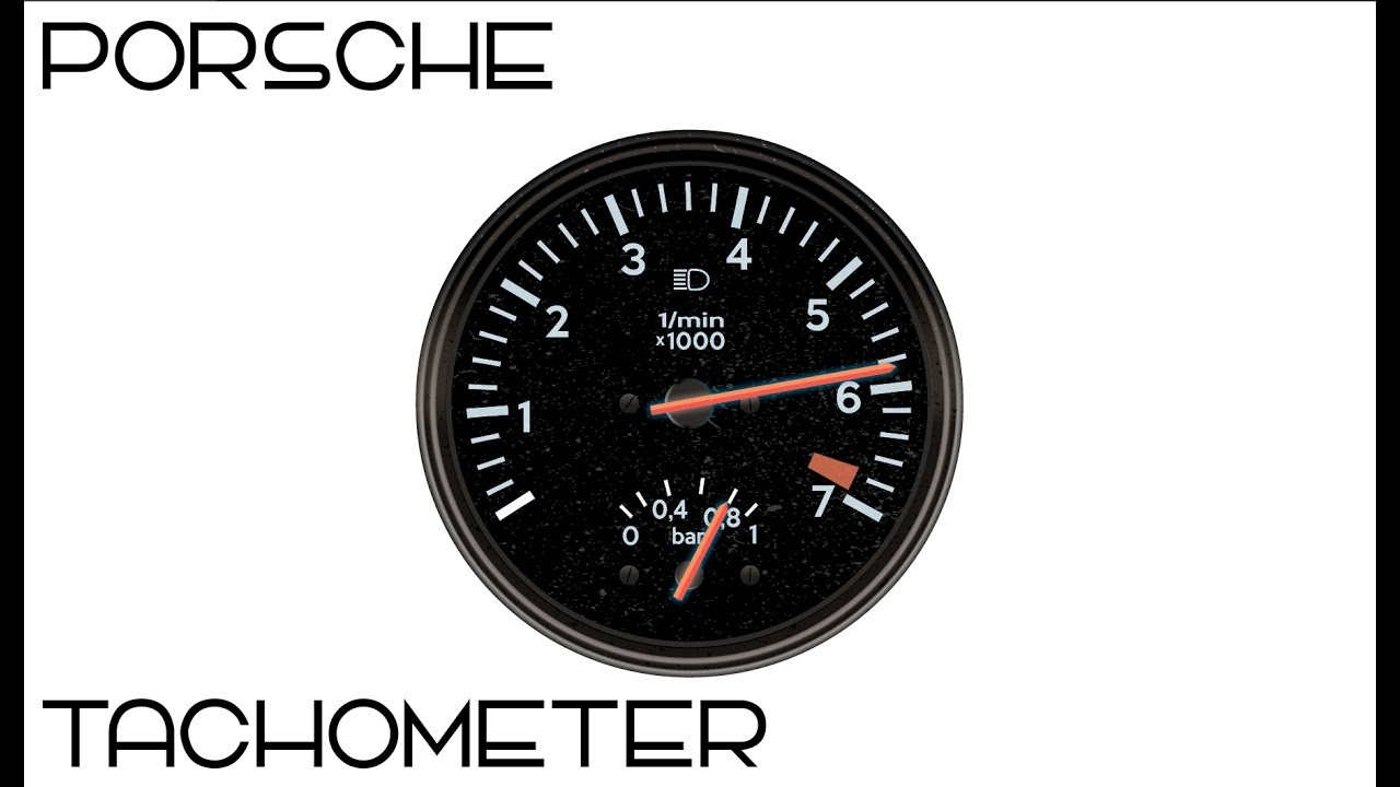 1280x720 Drawing Timelapse Porsche Tachometer - Tachometer Drawing