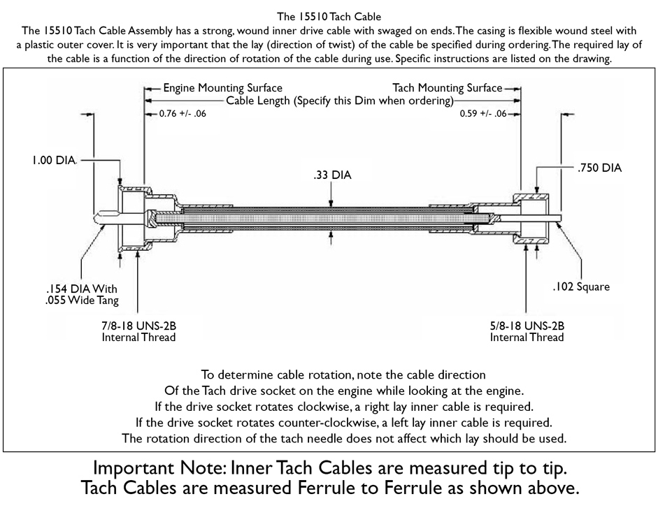 941x727 Tachometer Cables From Aircraft Spruce - Tachometer Drawing
