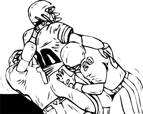 500x397 football players decal sticker wall mural boy teen nfl tackle - Tackle Drawing