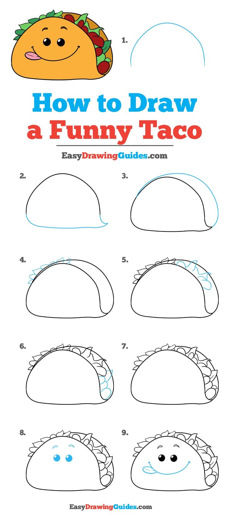 736x1667 how to draw a funny taco - Taco Drawing