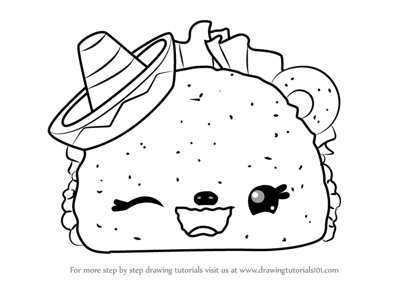 800x567 learn how to draw tasty taco from num noms - Taco Drawing