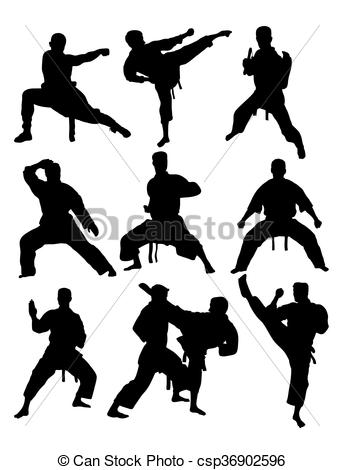 344x470 Taekwondo And Karate, Art Vector Silhouettes Design - Taekwondo Drawing