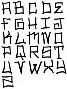 236x312 graffiti tag alphabet, back slanted letters, graffiti font style - Tag Drawing