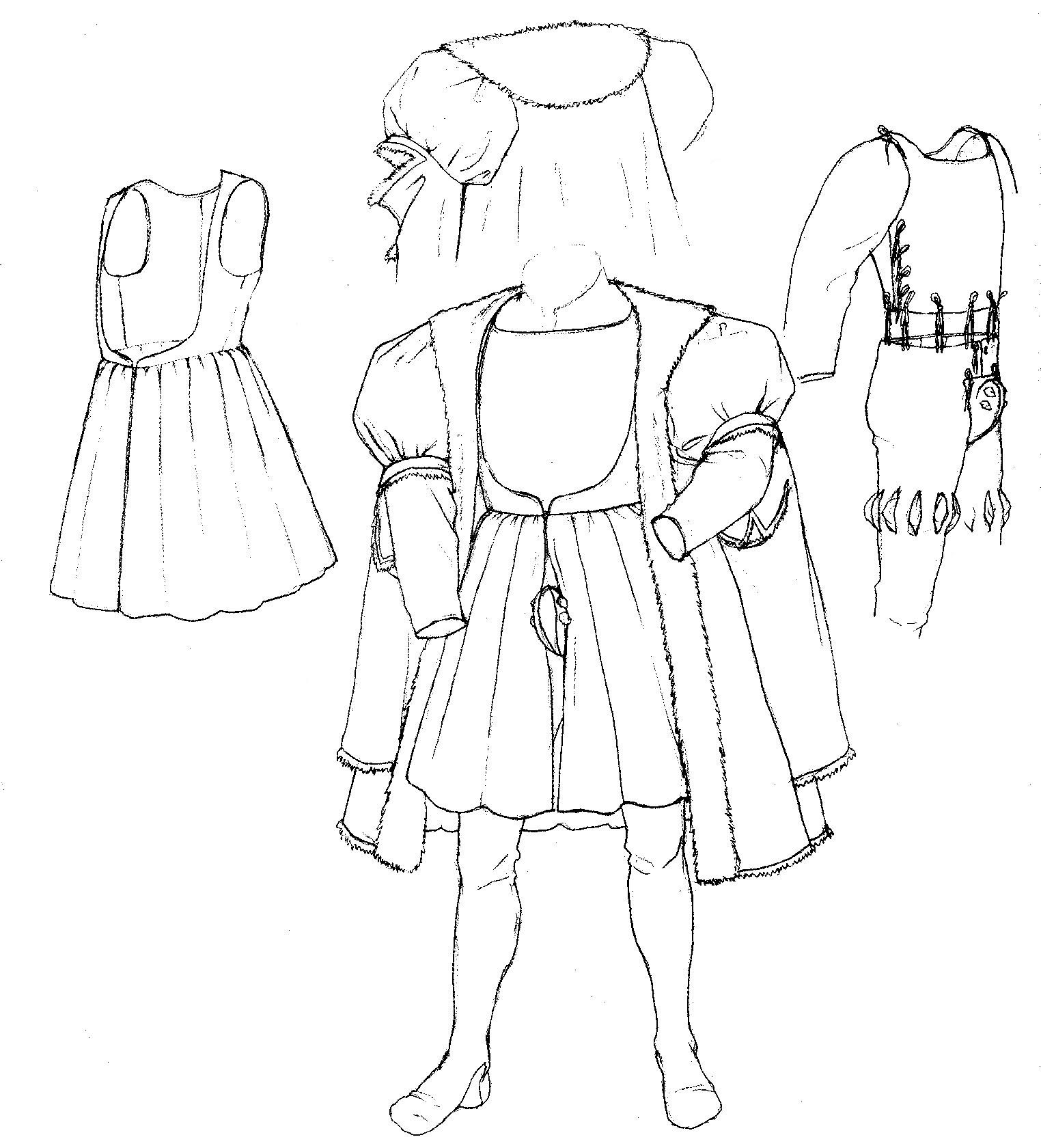 1524x1680 tudor tailor drawing, to use as scheme base noble dnd - Tailor Drawing