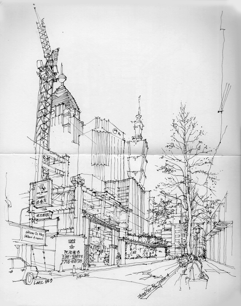800x1016 Street Views Of Taipei And Old Dhaka Seeing Thinking Drawing - Taipei 101 Drawing
