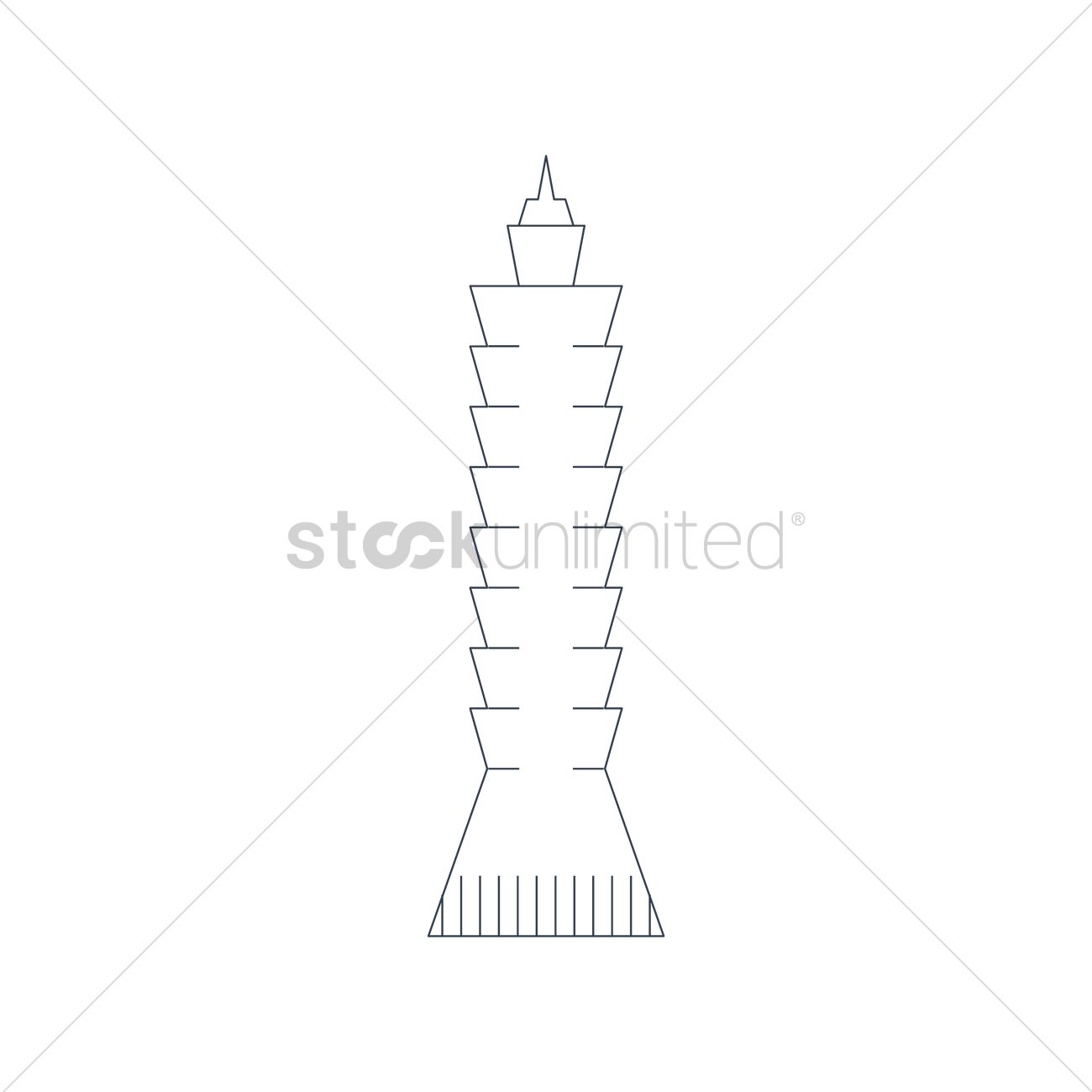 1300x1300 Taipei Tower Vector Image - Taipei 101 Drawing