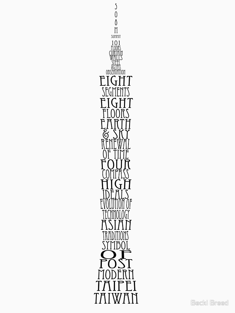 750x1000 wordy structures' taipei t shirt - Taipei 101 Drawing