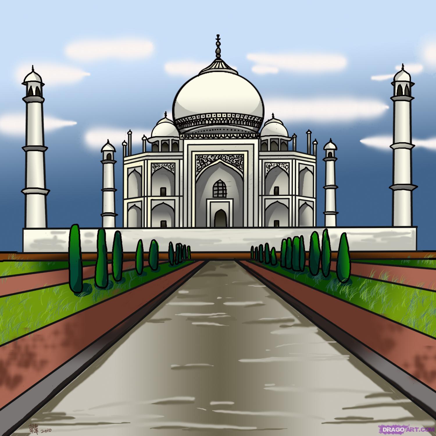 Taj Mahal Cartoon Drawing at PaintingValley.com | Explore collection of