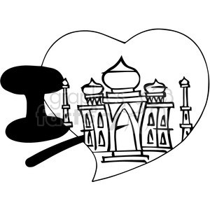 300x300 i love taj mahal outline clipart royalty free clipart - Taj Mahal Cartoon Drawing