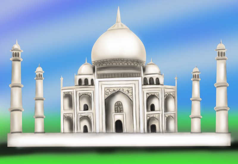 800x550 learn how to draw taj mahal - Taj Mahal Cartoon Drawing
