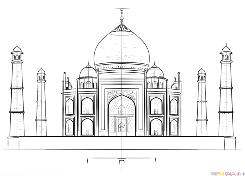 798x575 taj mahal best drawing drawing skill - Taj Mahal Cartoon Drawing