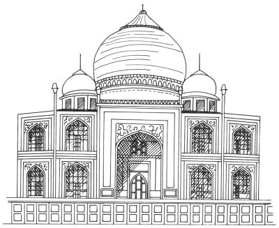 400x327 cartoon pictures how to draw the taj mahal in steps - Taj Mahal Cartoon Drawing