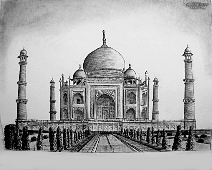 720x576 taj mahal drawing pic drawing skill - Taj Mahal Drawing
