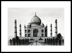 250x184 drawing of taj mahal, india - Taj Mahal Drawing