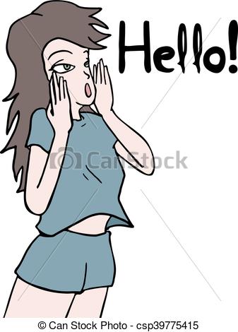 337x470 Creative Design Of Girl Talking Draw - Talking Drawing