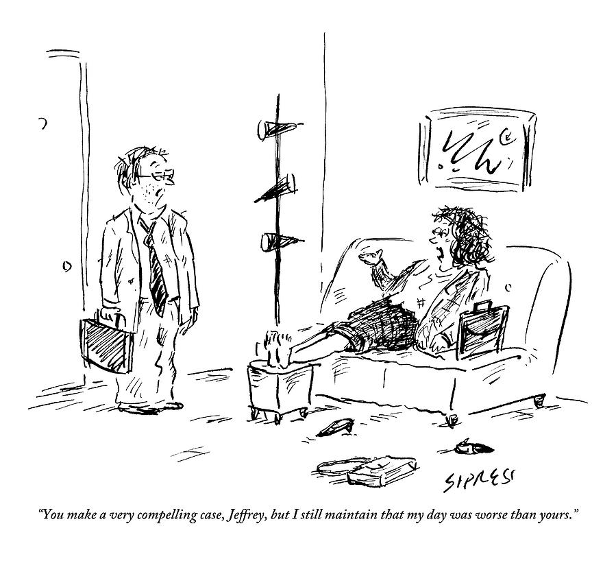 899x818 A Wife Is Lying On A Couch Talking Drawing - Talking Drawing