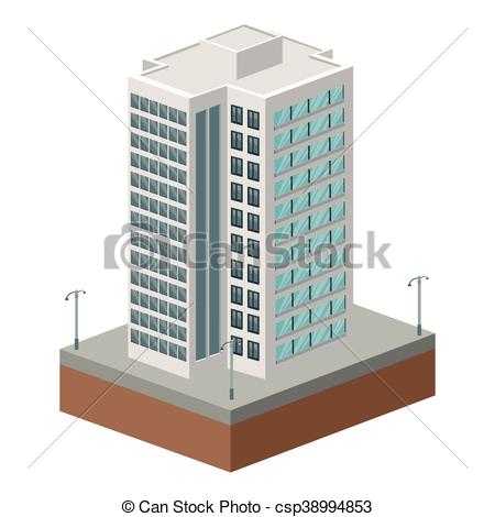 450x470 Flat Design Tall Building Icon Vector Illustration - Tall Building Drawing