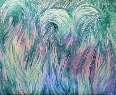 375x310 pink sky through tall grass painting - Tall Grass Drawing