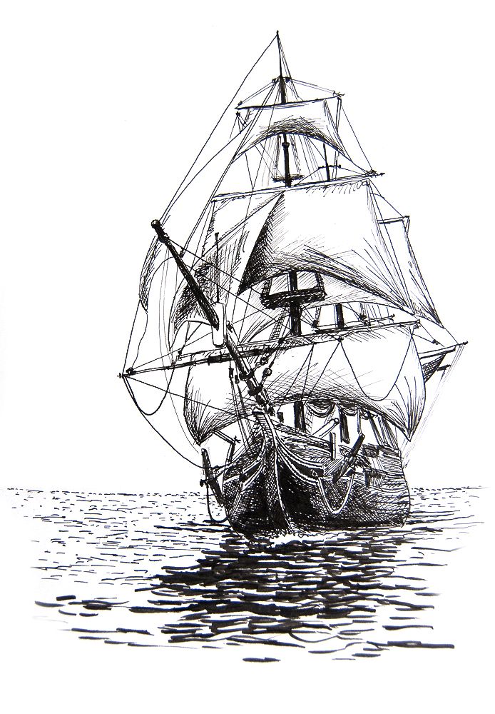 694x1000 ship a see pirate ship drawing, pirate - Tall Ship Drawing
