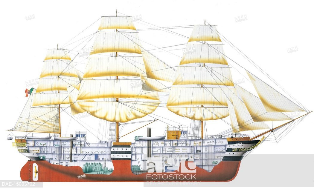 1050x643 Ships - Tall Ship Drawing