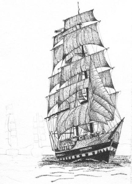 Tall Ship Drawing at PaintingValley.com | Explore collection of Tall ...