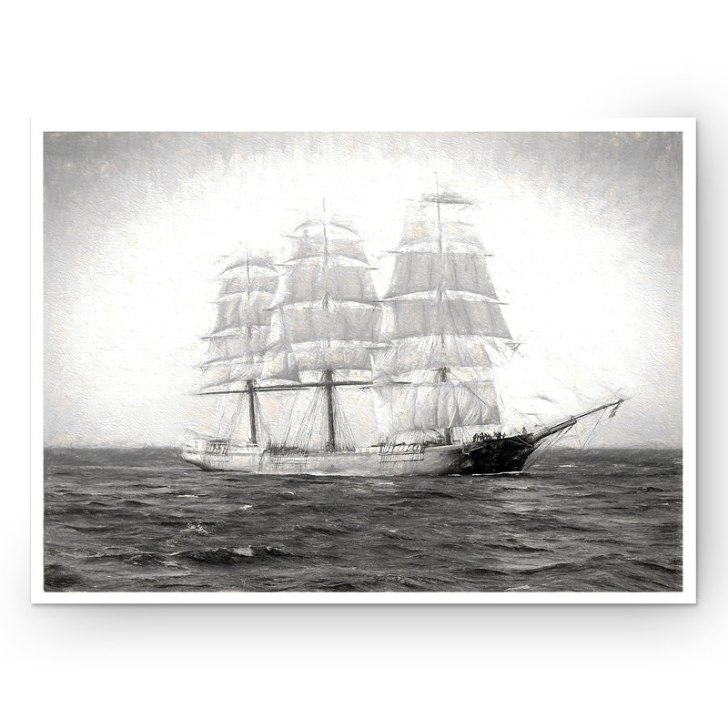 800x800 Wexfordhome 'vintage Sailing Ship I' Drawing Print On Wrapped - Tall Ship Drawing