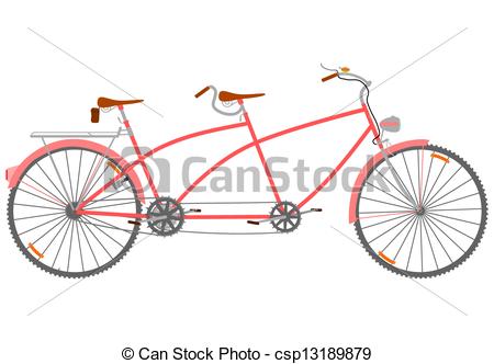 450x332 retro tandem retro tandem bike on a white background - Tandem Bicycle Drawing