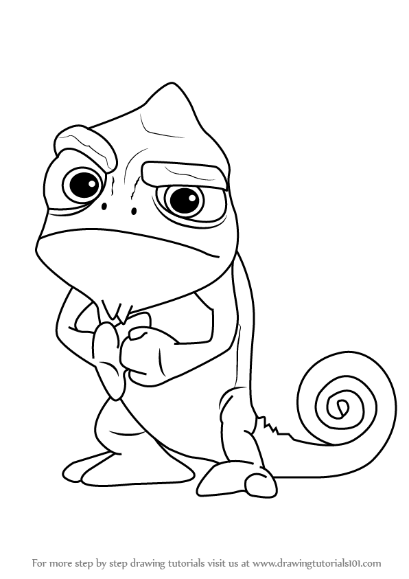 596x843 Learn How To Draw Pascal From Tangled - Tangled Drawing