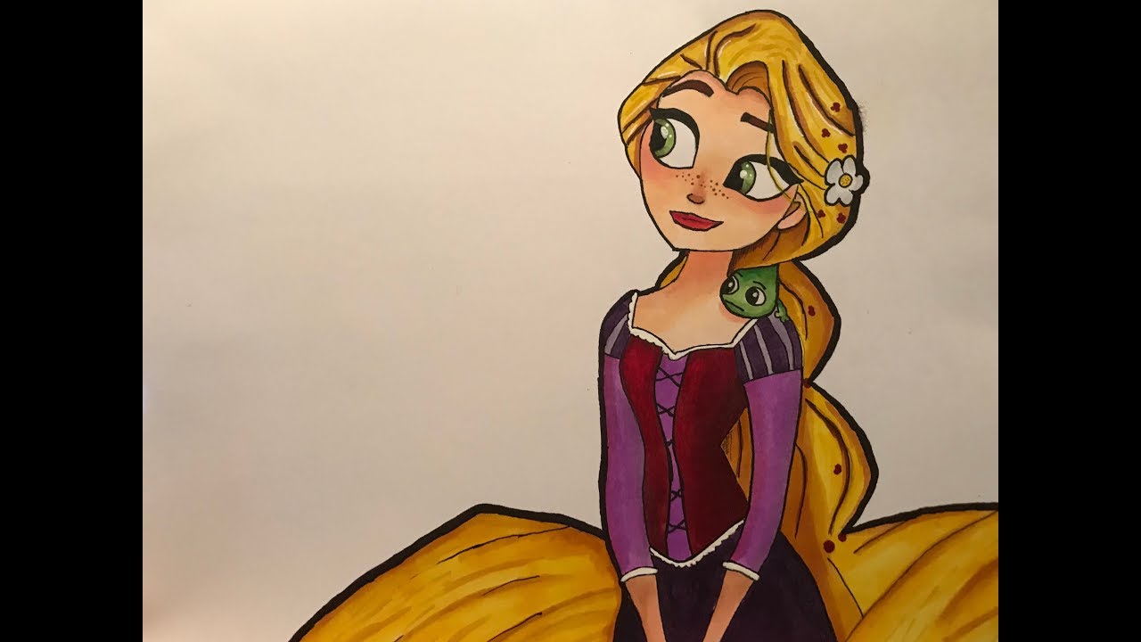 1280x720 Drawing Rapunzel - Tangled Drawing