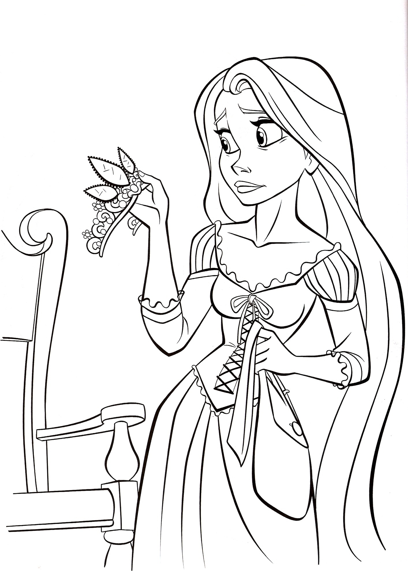 1413x1977 Disney Princess Coloring Page - Tangled Drawing Pages