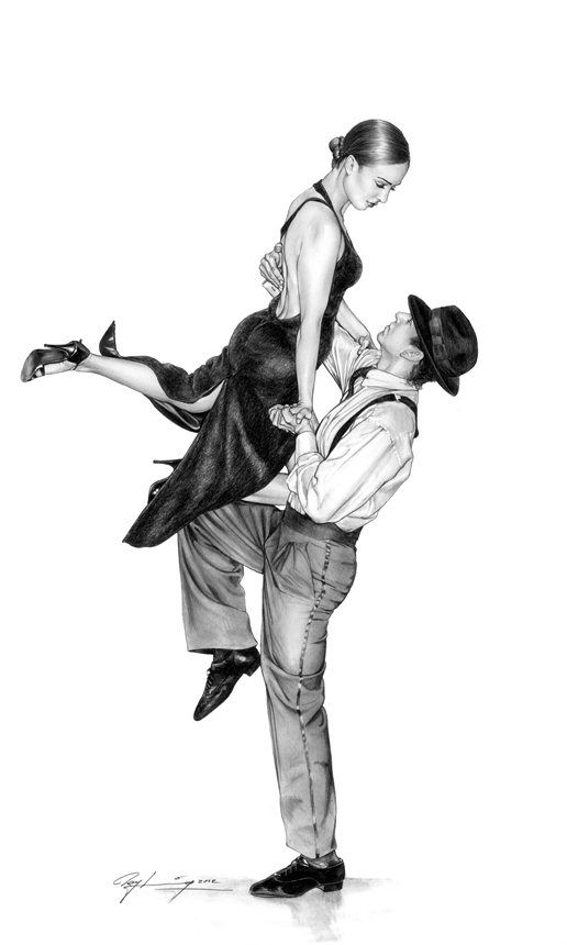 516x860 Pencil Drawing - Tango Drawing