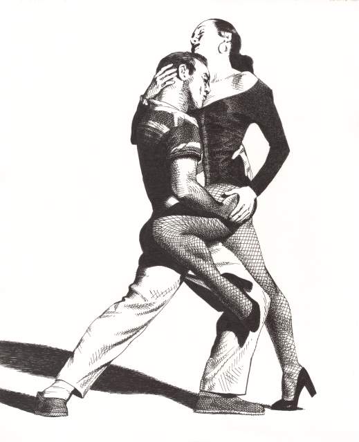 519x640 new drawing of tango dancers artwork - Tango Drawing
