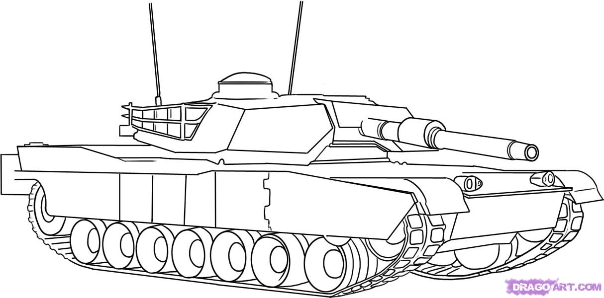 1214x600 How To Draw A Tank, Step - Tank Drawing