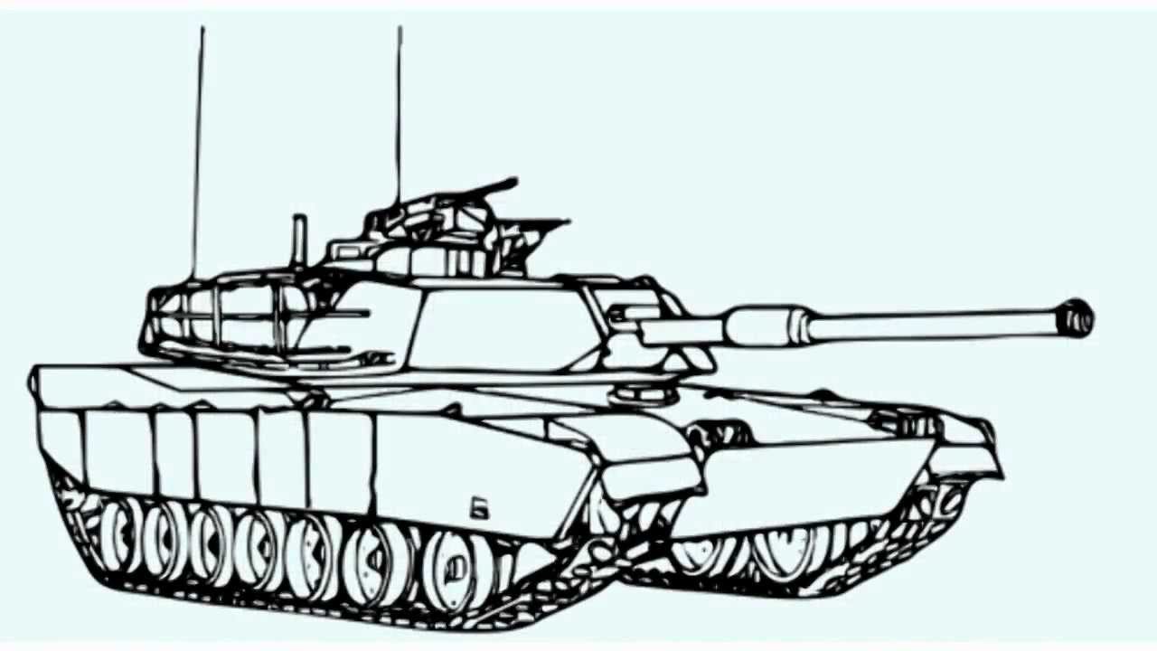 1280x720 How To Draw A War Tank - Tank Drawing