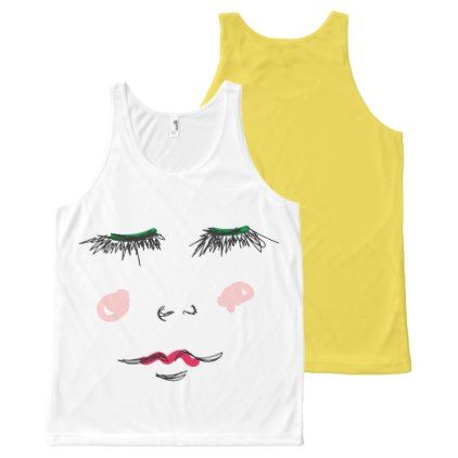422x422 Face All Over Print Tank Top Drawing Fashion - Tank Top Drawing