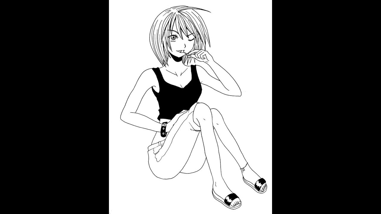 1280x720 How To Draw Anime Girl With Tank Top Style Fashion Drawing Tv Id - Tank Top Drawing