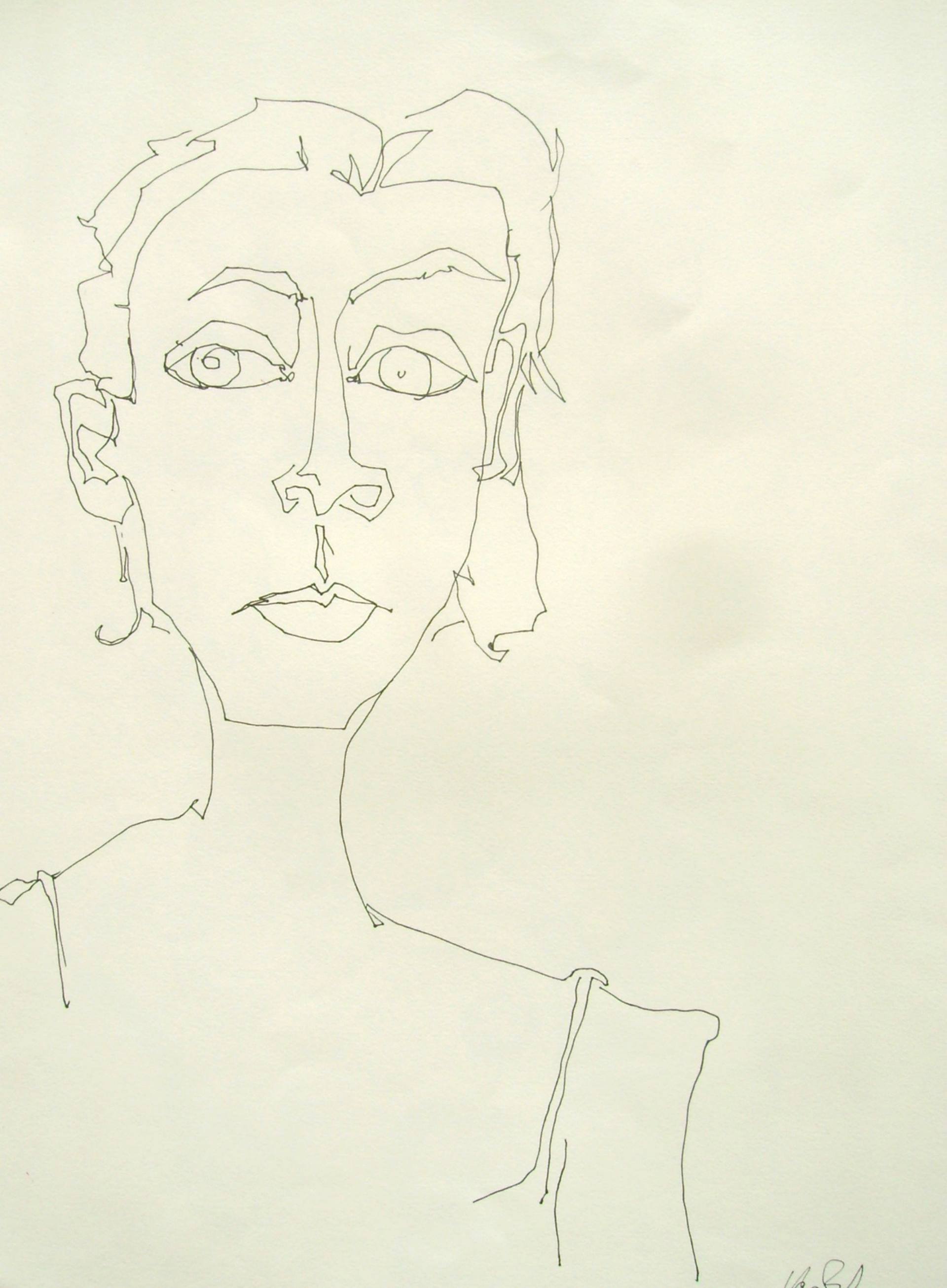 1920x2611 Saatchi Art Self Portrait With Tank Top Drawing - Tank Top Drawing