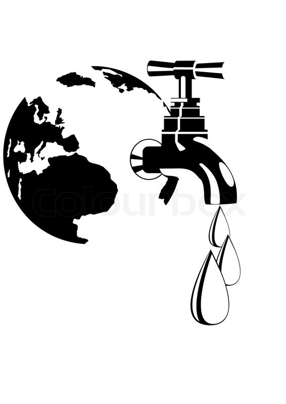 566x800 a drop of water and a water faucet stock vector colourbox - Tap Drawing