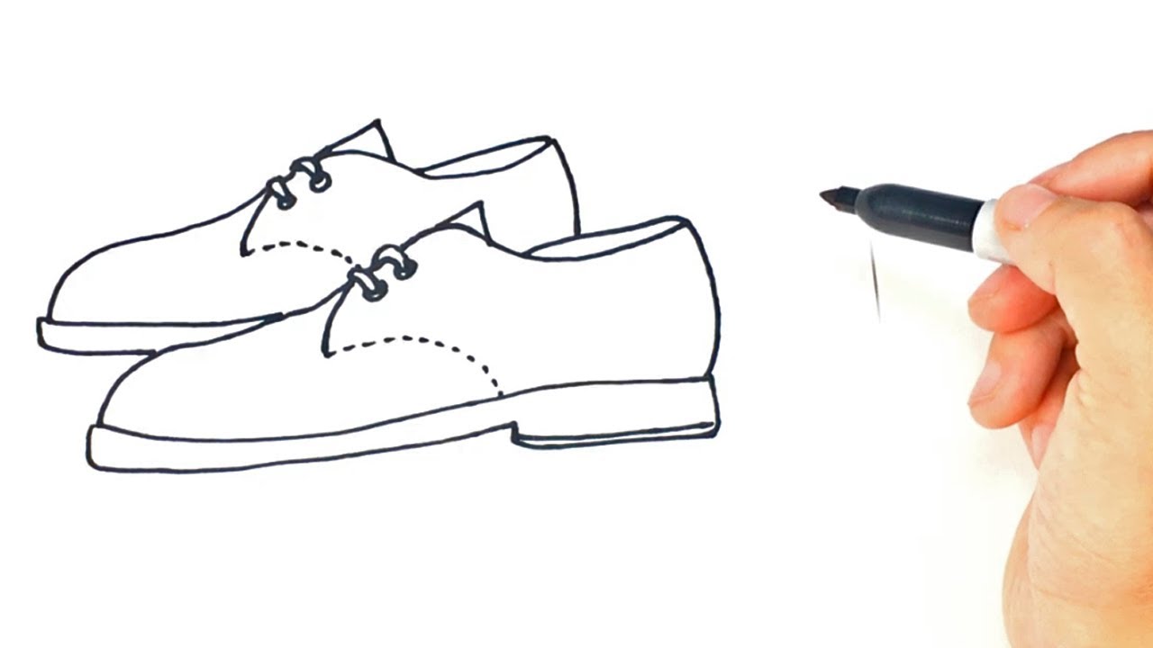 1280x720 how to draw a pair of shoes step - Tap Shoes Drawing