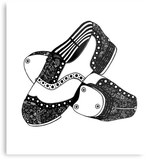 506x550 zentangle tap shoes metal print - Tap Shoes Drawing