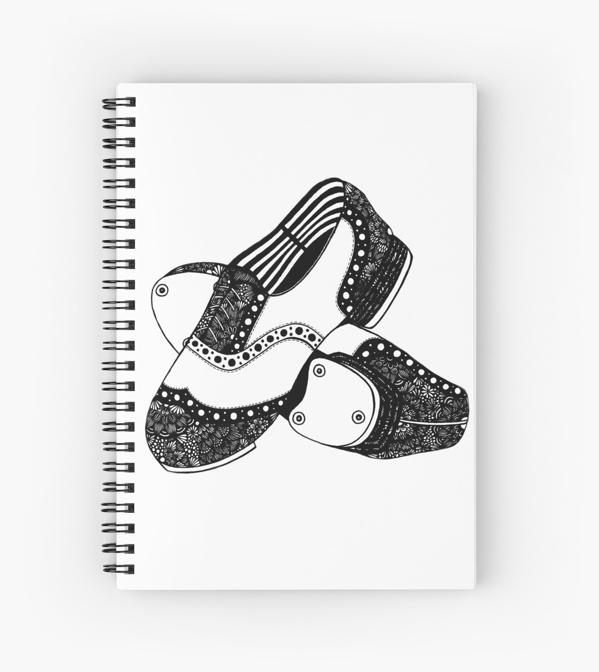 1171x1313 zentangle tap shoes spiral notebooks - Tap Shoes Drawing
