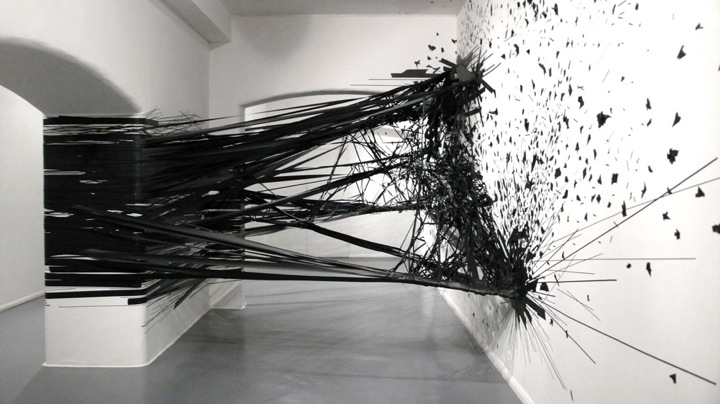 720x404 monika grzymala's tape drawing explodes onto the walls - Tape Drawing