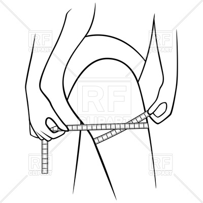 400x400 girl measuring size of her thigh with tape measure vector image - Tape Measure Drawing