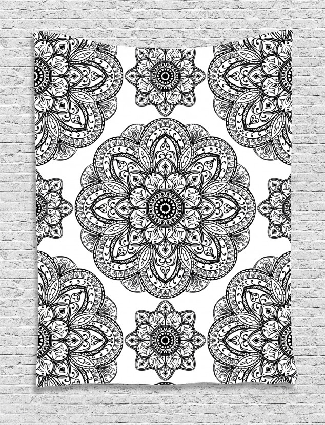 634x830 ornate mandala patterns tapestry - Tapestry Drawing
