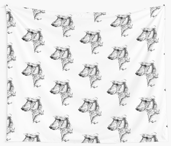 705x602 Poodle Drawing Wall Tapestries - Tapestry Drawing