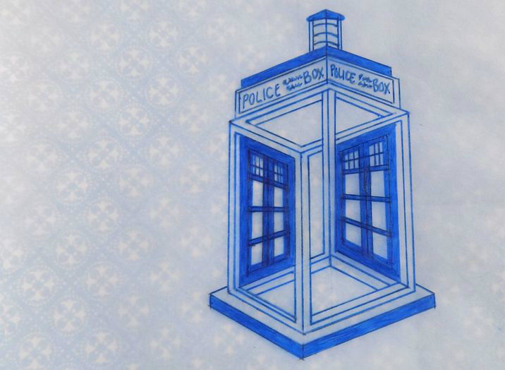 716x524 draw an impossible tardis steps - Tardis Drawing