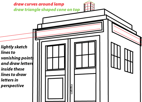 550x396 how to draw tardis from doctor who with easy two point perspective - Tardis Drawing