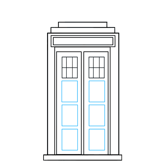 680x678 how to draw the tardis - Tardis Drawing