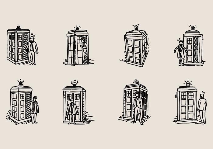 700x490 hand drawn tardis icon - Tardis Line Drawing